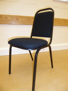 black upholstered chair