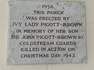 Plaque for the addition of the porch.