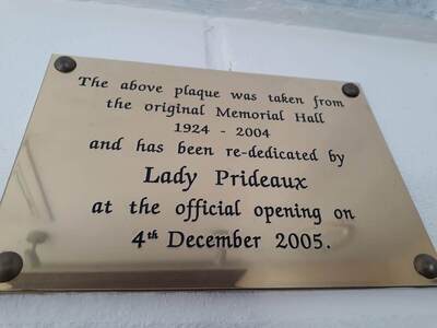 Plaque for the opening in 2005