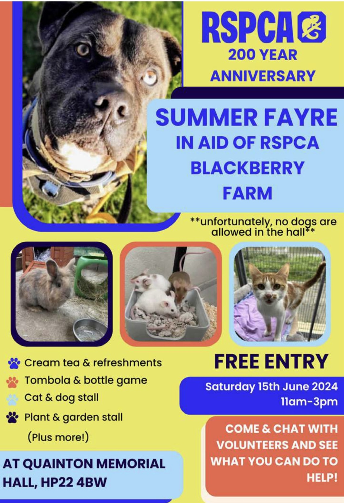 RSPCA Summer Fayre 15 June