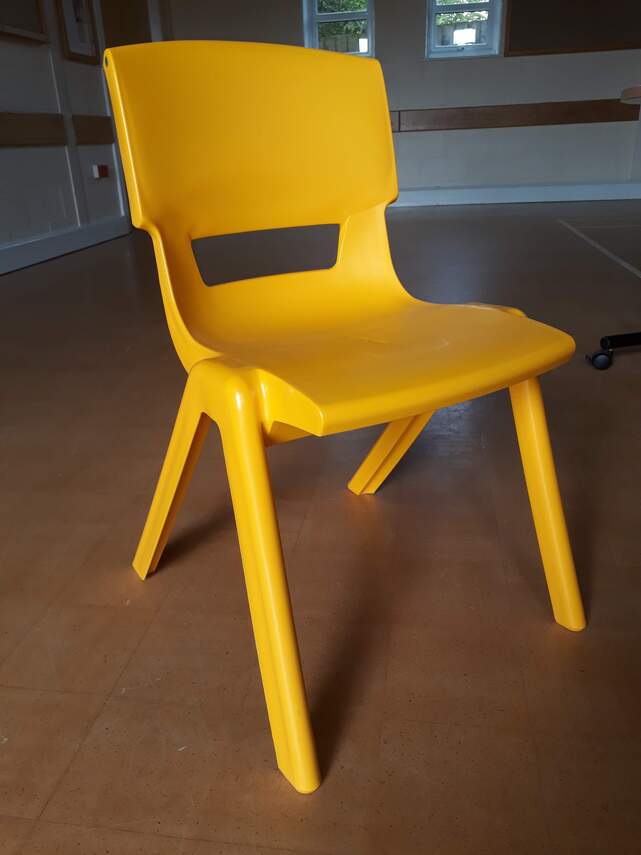 Yellow polypropylene chair
